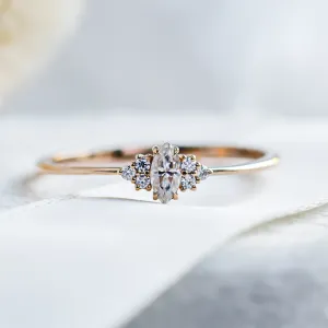 Romantic engagement ring with moissanites MARQUESS