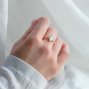 Elegant engagement ring with moissanites BUTTERFLY Thumbnail