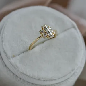 Elegant engagement ring with moissanites BUTTERFLY Thumbnail