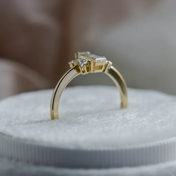 Elegant engagement ring with moissanites BUTTERFLY Image