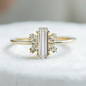 Elegant engagement ring with moissanites BUTTERFLY