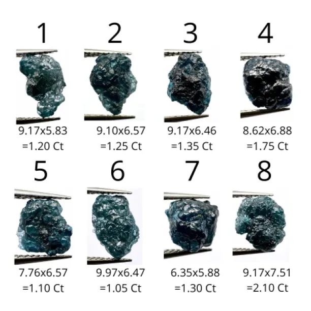 Gold ring with blue raw diamond and hammered surface SEA Image