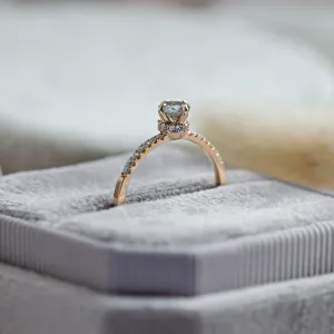 Engagement salt and pepper diamond ring with side diamonds SANREMO Thumbnail