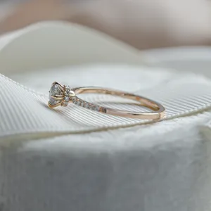 Engagement salt and pepper diamond ring with side diamonds SANREMO Thumbnail