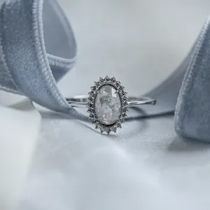 Unusual halo engagement ring with salt and pepper diamonds RIDLEY Thumbnail
