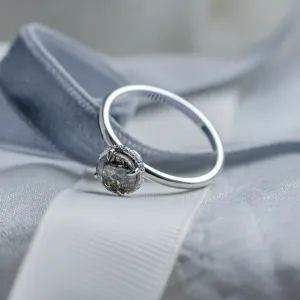 Luxury engagement ring with salt and pepper diamonds TANAQUIL Thumbnail