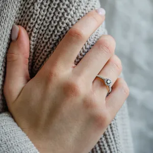 Halo engagement ring with salt and pepper diamonds MARILLA Thumbnail