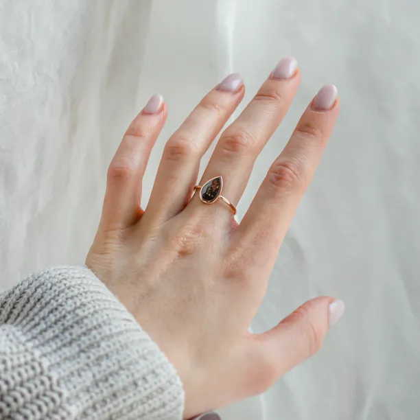 Ring with big salt and pepper diamond FLAVIA Image