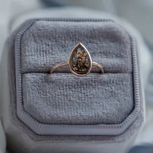 Ring with big salt and pepper diamond FLAVIA Thumbnail