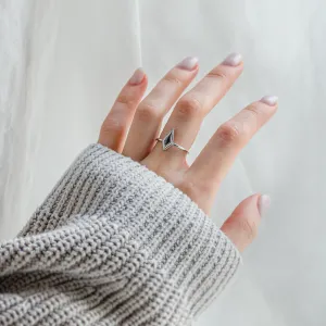 Vintage kite salt and pepper diamond ring LIVIA Thumbnail