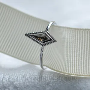 Vintage kite salt and pepper diamond ring LIVIA Thumbnail