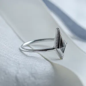 Vintage kite salt and pepper diamond ring LIVIA Thumbnail