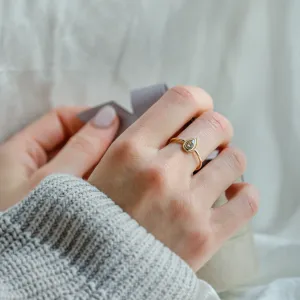Ring with in vintage style with salt and pepper diamond ANTONIA Thumbnail