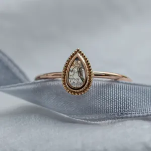 Ring with in vintage style with salt and pepper diamond ANTONIA Thumbnail