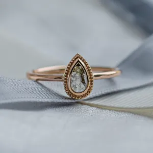 Ring with in vintage style with salt and pepper diamond ANTONIA Thumbnail