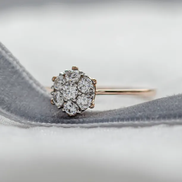 Luxury engagement ring full of moissanites CECILIA Image