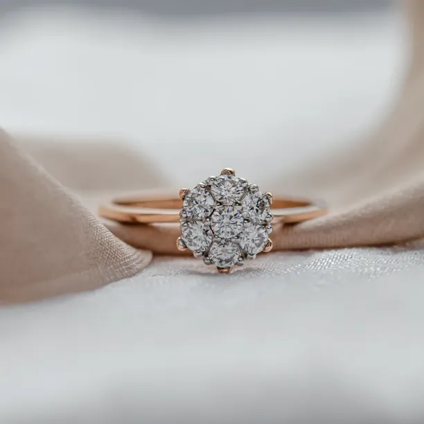 Luxury engagement ring full of moissanites CECILIA Image