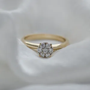 Gold engagement ring with pave moissanites PRISCILLA Thumbnail
