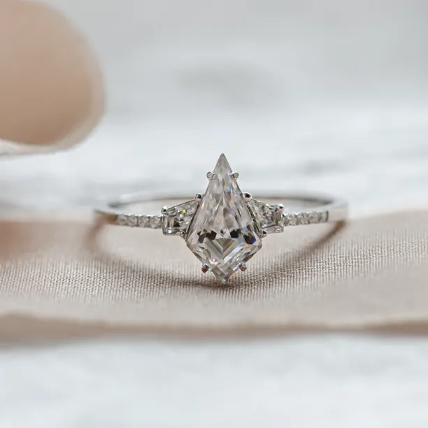 Luxury golg ring with moissanites ROGER Image