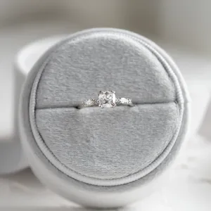 Luxury engagement ring with cushion lab grown diamond and side diamonds GEOFFREY Thumbnail