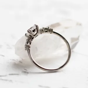 Luxury engagement ring with cushion lab grown diamond and side diamonds GEOFFREY Thumbnail