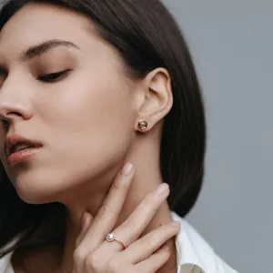 Halo engagement ring with moissanites BLANCHE Thumbnail