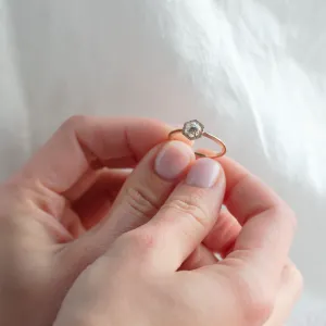 Halo engagement ring with moissanites BLANCHE Thumbnail