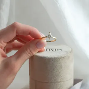 Simple engagement ring with kite moissanite DOMICUS Thumbnail
