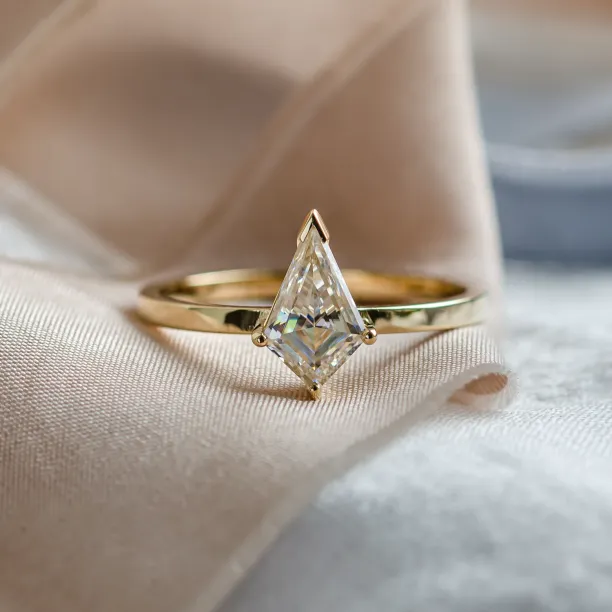 Simple engagement ring with kite moissanite DOMICUS Image