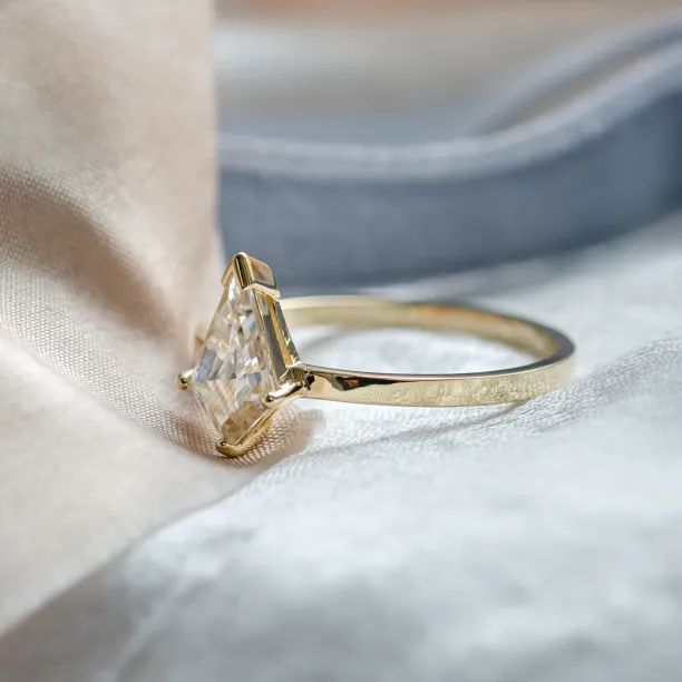 Simple engagement ring with kite moissanite DOMICUS Image