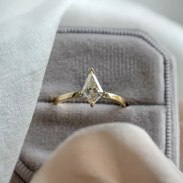 Simple engagement ring with kite moissanite DOMICUS Image