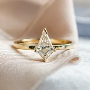 Simple engagement ring with kite moissanite DOMICUS
