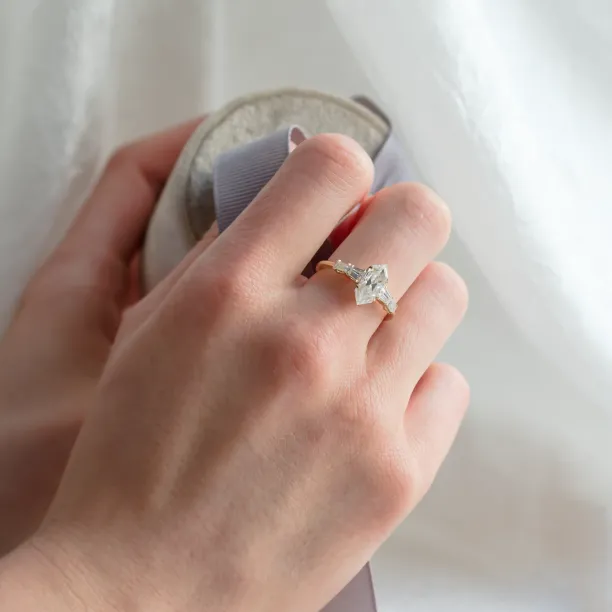Elegant ring with hexagon moissanite DUKE Image