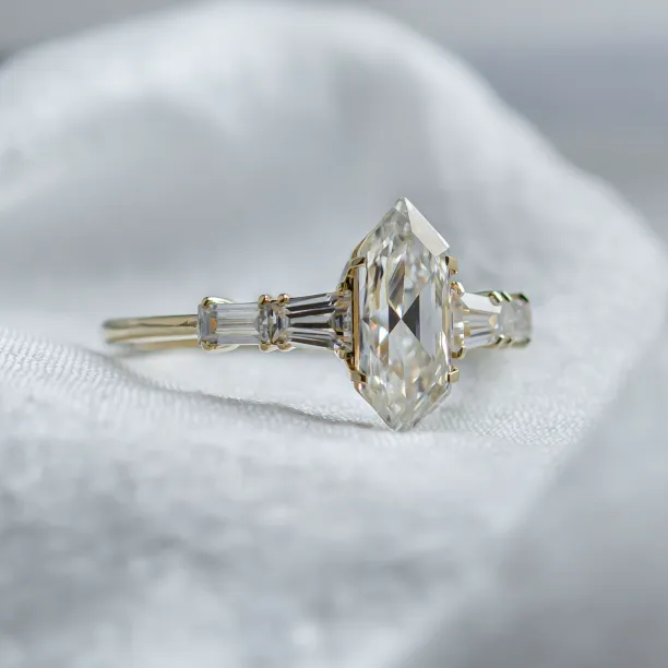 Elegant ring with hexagon moissanite DUKE Image