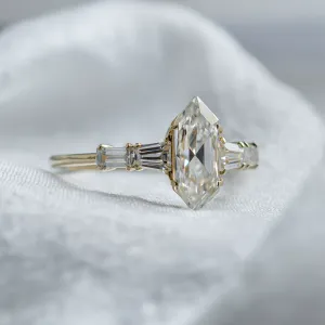 Elegant ring with hexagon moissanite DUKE Thumbnail