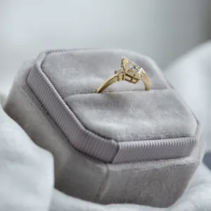 Elegant engagement ring with kite moissanites DOMPHI Thumbnail