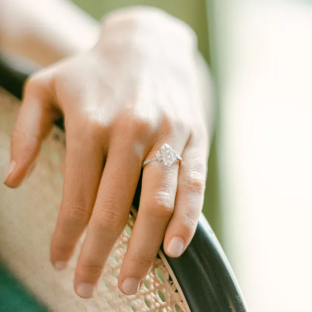 Luxury engagement ring with hexagon moissanite KENT Image