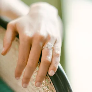 Luxury engagement ring with hexagon moissanite KENT Thumbnail