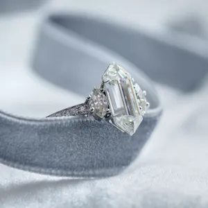 Luxury engagement ring with hexagon moissanite KENT Thumbnail