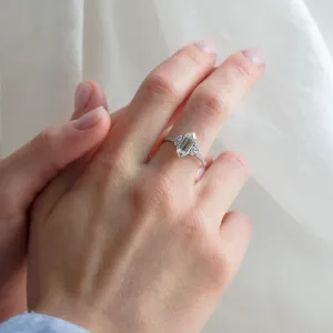 Luxury engagement ring with hexagon moissanite KENT Thumbnail