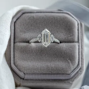 Luxury engagement ring with hexagon moissanite KENT Thumbnail