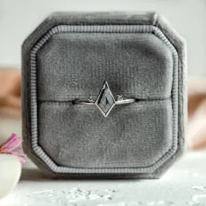 Ring with side and salt and pepper diamonds KATRIN Thumbnail