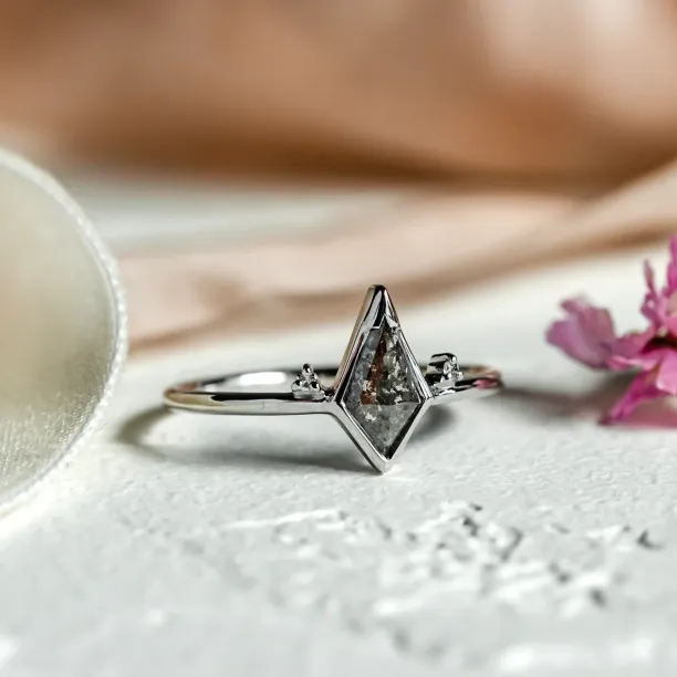 Ring with side and salt and pepper diamonds KATRIN Image