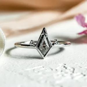 Ring with side and salt and pepper diamonds KATRIN Thumbnail