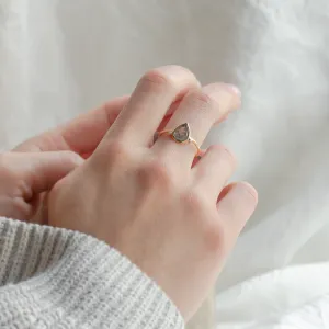 Cluster ring with salt and pepper diamonds KERELA Thumbnail