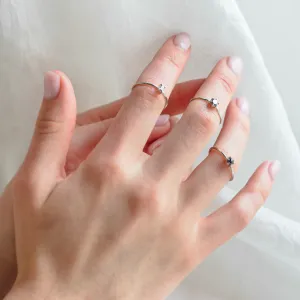 Minimalist engagement salt'n'pepper diamond ring  RETTI Thumbnail