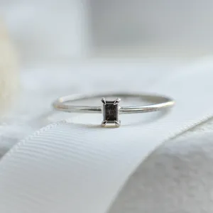 Minimalist engagement salt'n'pepper diamond ring  RETTI Thumbnail