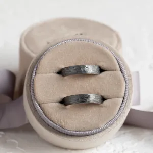 Black wedding rings with woodbark surface EBEN Thumbnail