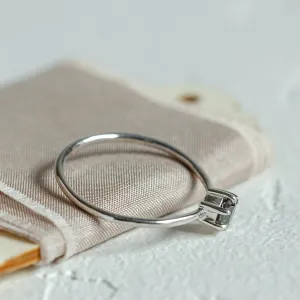 Minimalist engagement ring with salt and pepper diamond GOTTI Thumbnail