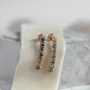 Luxury salt and pepper diamonds earrings LAVAS Thumbnail